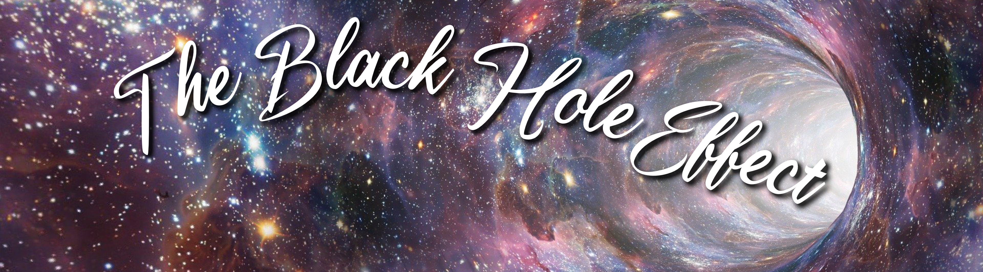 the title 'The Black Hole Effect' getting sucked in to a black hole